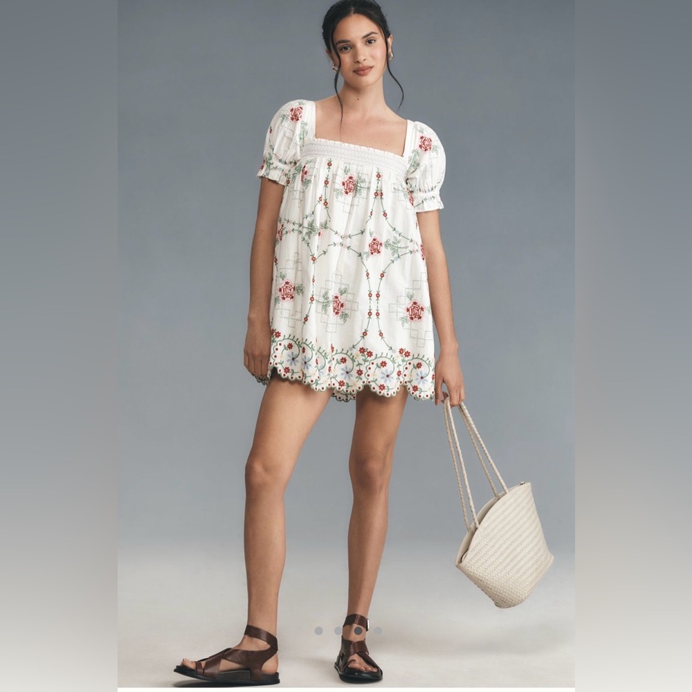 Damson Madder Lulu Embroidered Mini Dress - Picture 3 of 7